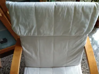 Sillón mecedora madera y tela