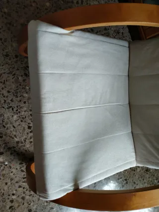 Sillón mecedora madera y tela