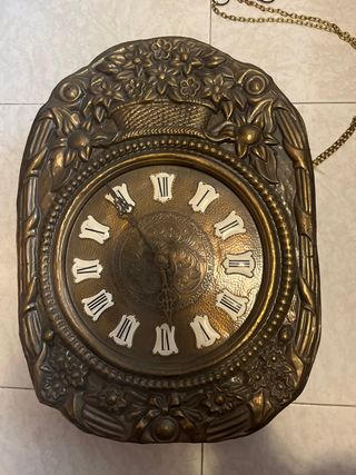 Reloj de Pared Antiguo Metal Dorado
