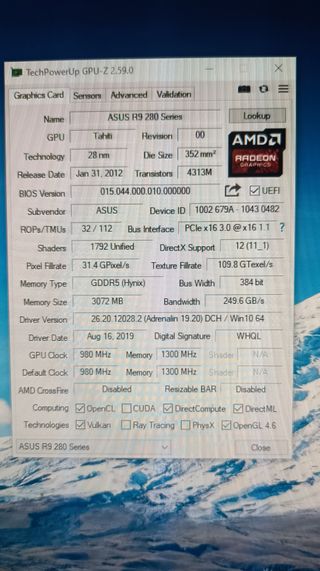 Tarjeta Gráfica Asus Strix R9 280 OC 3GB