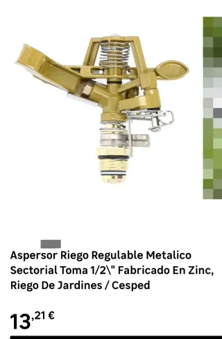 Aspersor Riego Impacto 1/2 Latón/Zinc