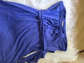 Vestito estivo donna blu senza spalline svasato