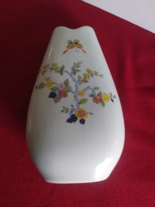 Vaso ceramica Limoges decorato floreale