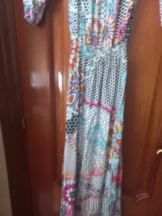 Vestido largo estampado multicolor