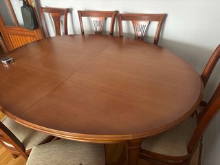 Mesa comedor madera y 6 sillas