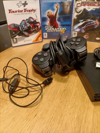 Consola PlayStation 2 Negra + Juegos