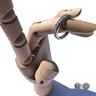 Anello argento veretta con zirconi Misura 13