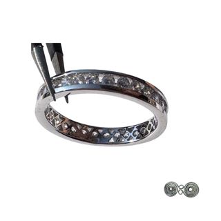Anello argento veretta con zirconi Misura 13