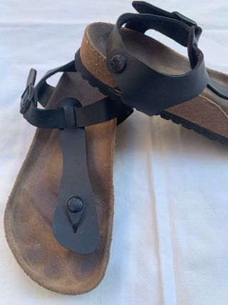 Sandali Birkenstock Pelle Nera Tg 37
