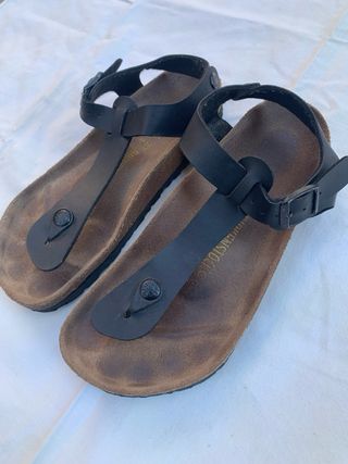 Sandali Birkenstock Pelle Nera Tg 37