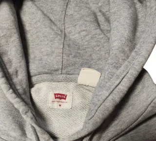 Vintage Levi's Hoodie Grey Red Logo Size M