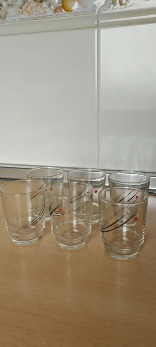 Set 6 Vasos Licor Vintage Diseño Retro