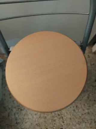 Taburete plegable cocina madera y metal