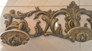 Perchero de bronce macizo estilo barroco