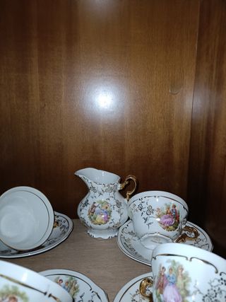 Servizio da caffè Bavaria da 6 in porcellana e oro