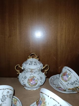 Servizio da caffè Bavaria da 6 in porcellana e oro