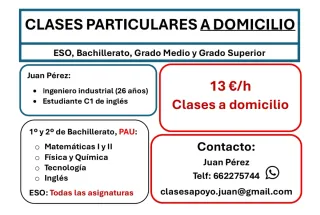 Clases particulares a domicilio