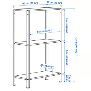 Estantería Metálica HYLLIS IKEA 3 Niveles