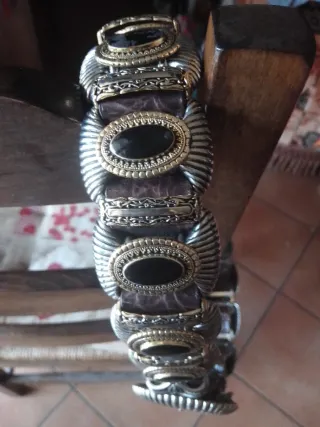 Cintura donna pesante marrone/argento