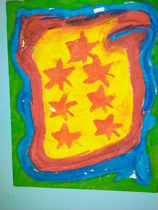 Quadro cuore rosa e simbolo infinito giallo