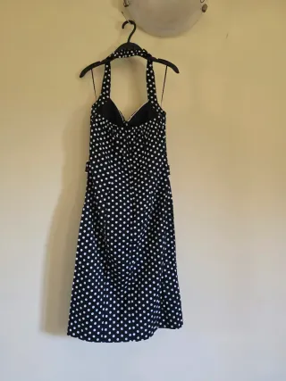 Vestito estivo donna elegante pois nero e bianco