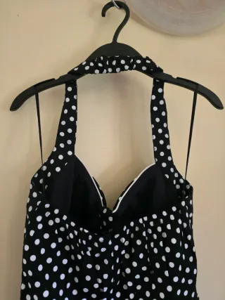 Vestito estivo donna elegante pois nero e bianco