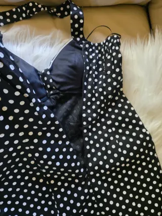 Vestito estivo donna elegante pois nero e bianco