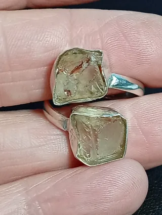 Anillo Plata Ley citrino en bruto