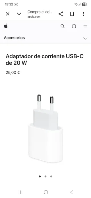 Cargador Apple 20W adaptador para reino unido etc
