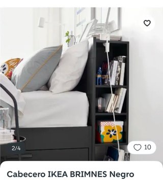 Respaldo Cama 90 con Cajones Ikea Negro