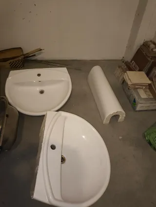 3 Lavabos clásicos de porcelana blanco