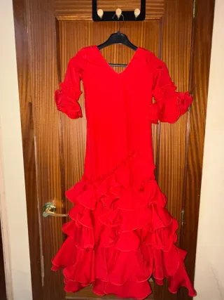 Traje Flamenca Rojo Talla 10