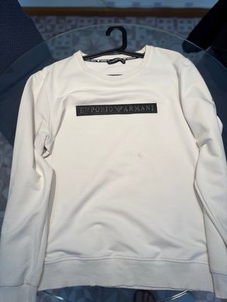 Sudadera Emporio Armani Beige Negra