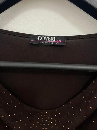 Maglia Coveri Marrone Taglia L con Strass e Scollo