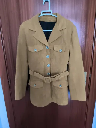 Chaqueta Safari Piel Melocoton Marrón