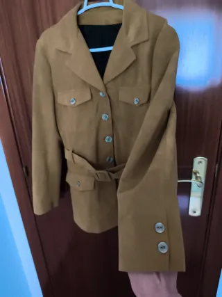 Chaqueta Safari Piel Melocoton Marrón