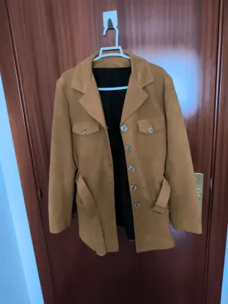 Chaqueta Safari Piel Melocoton Marrón