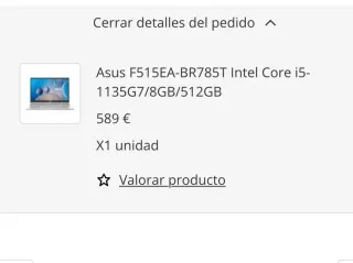 Portátil Asus F515EA-BR785T i5 8GB RAM 512GB SSD