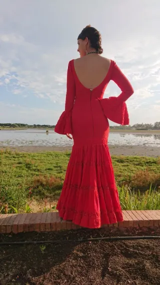 Vestido Flamenca Rojo Talla 36 -38