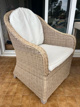 2 Sillones de terraza ratán beige