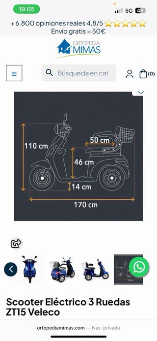 Scooter de movilidad azul
