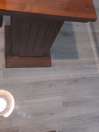 Mesa cristal y madera
