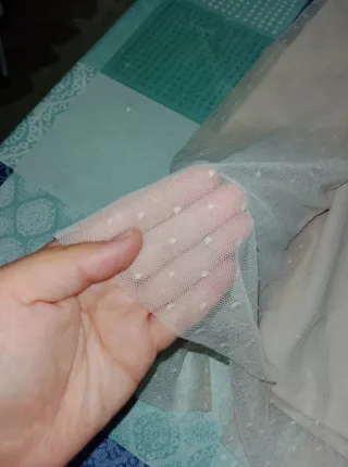 Falda rosa palo tul con topos