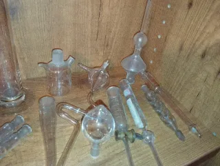 Lote de piezas de vidrio de laboratorio farmacia