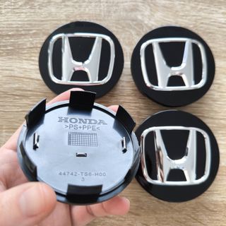 TAPABUJES HONDA 69mm NEGRO BRILLO Y EMBLEMA CROMO
