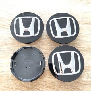 TAPABUJES HONDA 69mm NEGRO BRILLO Y EMBLEMA CROMO