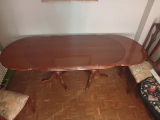 Mesa extensible madera con 6 sillas