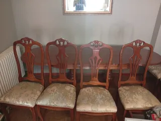 Mesa extensible madera con 6 sillas