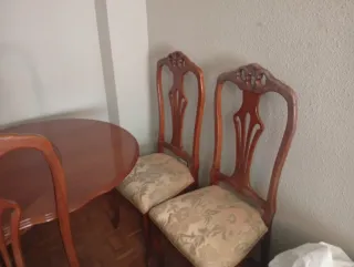 Mesa extensible madera con 6 sillas