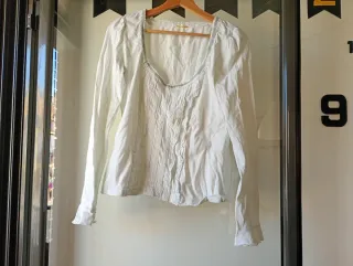 Camiseta blanca manga larga talla L